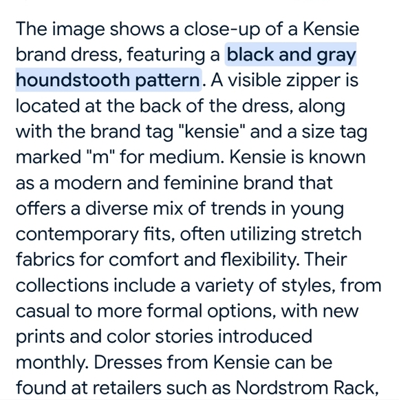 Kenzie Black Gray Color Blocked Houndstooth Scoop NECK Sheath Panel Dress MEDIUM - Picture 11 of 11